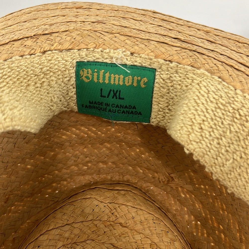 Biltmore Canadian-Made Coquette Girl Straw Hat w/ Navy Bow - Picture 6 of 6